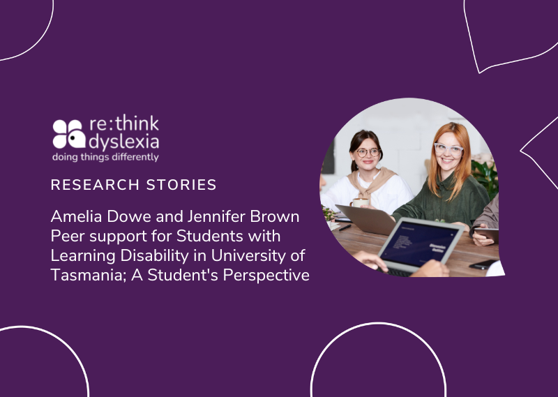 Research Stories: Amelia Dowe and Jennifer Brown on Peer support for Students with Learning Disability