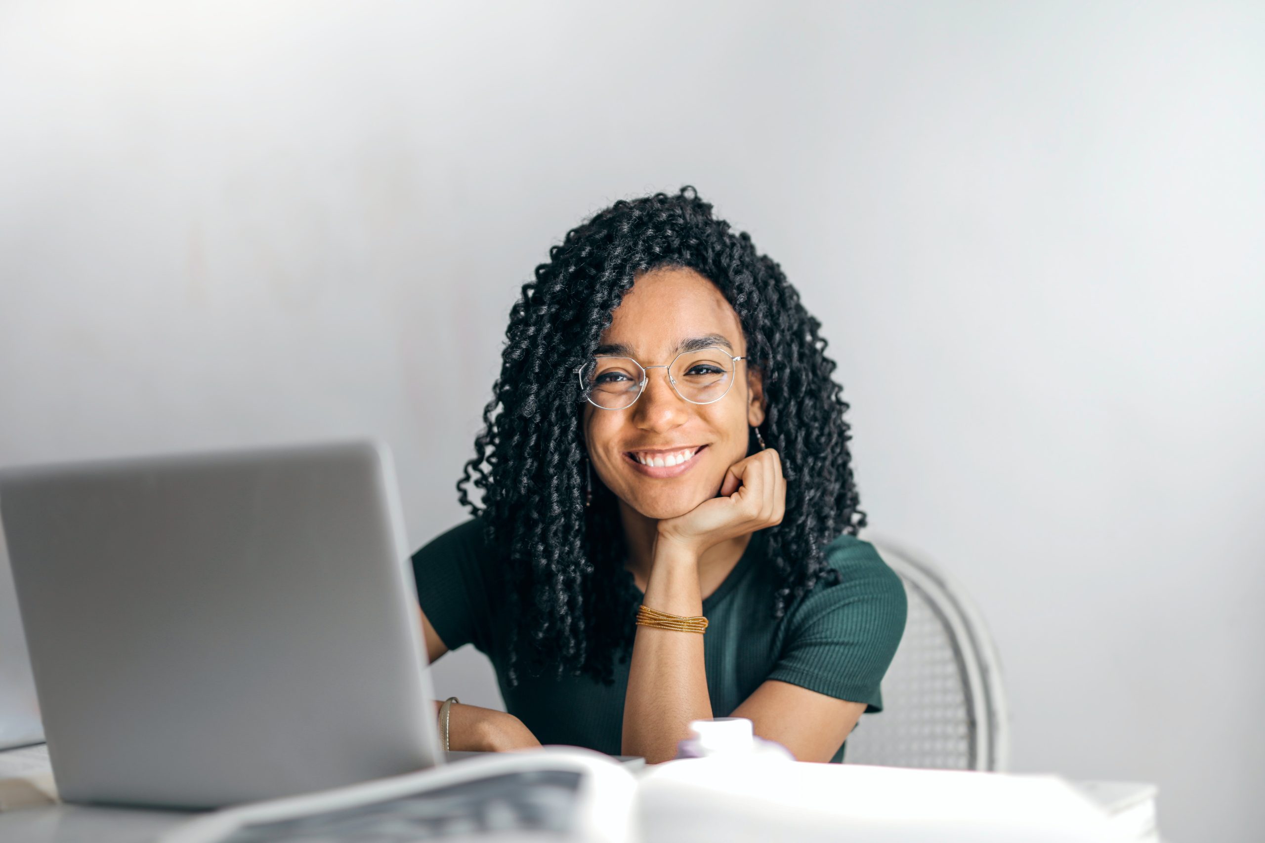 Woman and man having a online coaching session