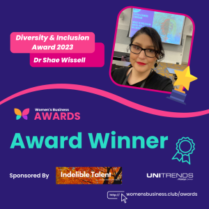 Dr Shae Wissell winner of the 2023 globally Diversity and Inclusion awards